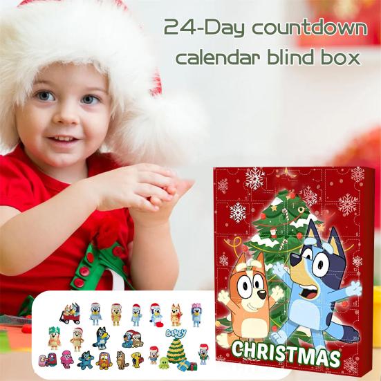 Christmas Advent Calendar Cartoon Dog Themed Countdown Calendar Puppy Figurines 24 Days of Surprises Advent Calendar for Christmas Gift