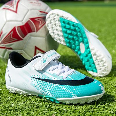 New Children's Football Shoes, Girls' Velcro Children's Sneakers Wear-resistant Boys' Competition Training Shoes Broken Nails