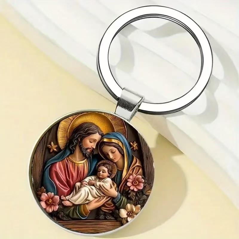 Classic Alloy Round Keychain With Style Design For Anniversary Gift And Celebration