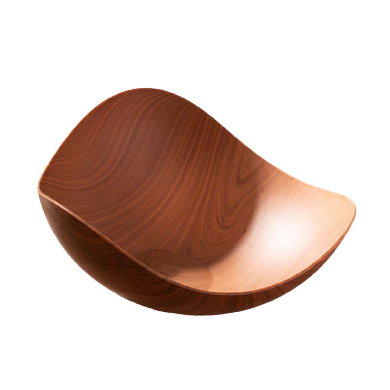 Contemporary Wood Texture Snacks Holder Fashion Fruit Bowl Candy Storage Tray Perfectly Sized For Serving Crackers Dips