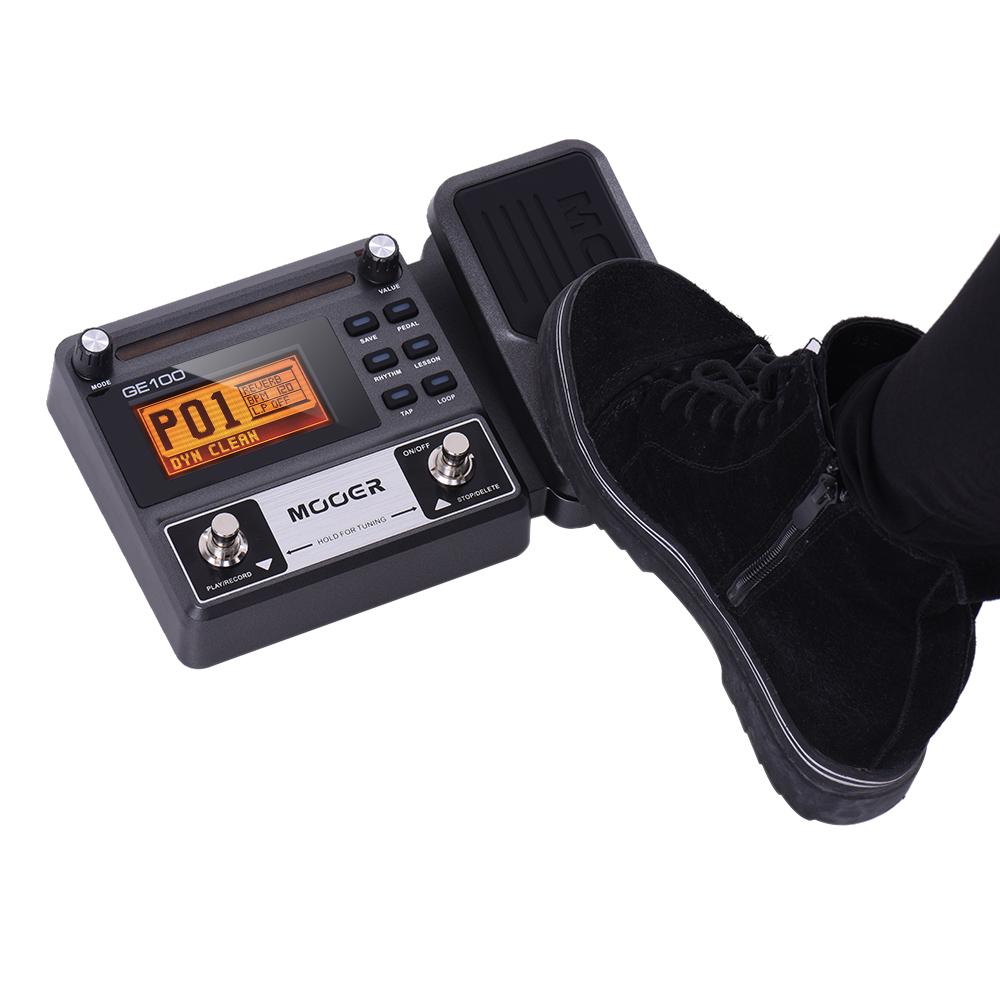 MOOER GE100 Guitar Multi-effects Processor Effect Pedal with Loop Recording(180 Seconds) Tuning Tap Tempo Rhythm Setting Scale