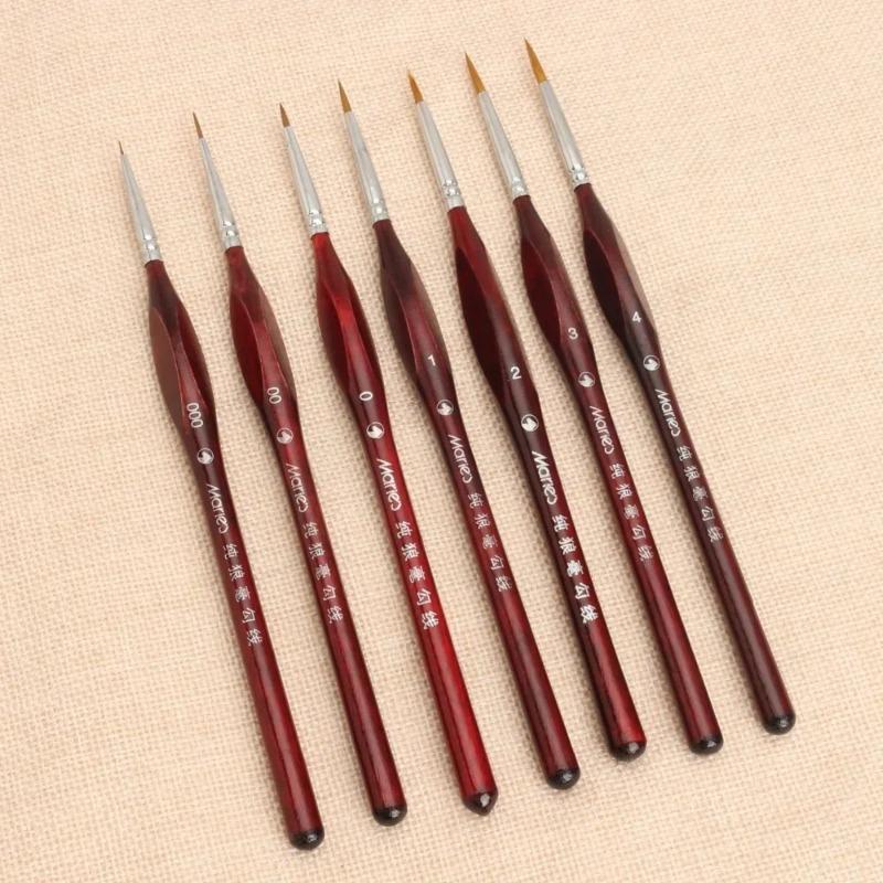 7Pcs Paint Brush Set Professional Sable Hair Art Nail Painting Drawing Brushes Art Painting Brush Pen.