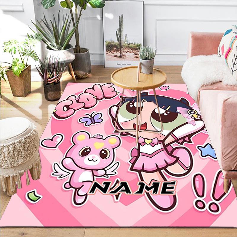 Custom 1Pc Powerpuff Girls Adventure Rug Office Carpet Indoor Outdoor Entrance Doormat Nonslip Soft And Comfortable Living Room D491517