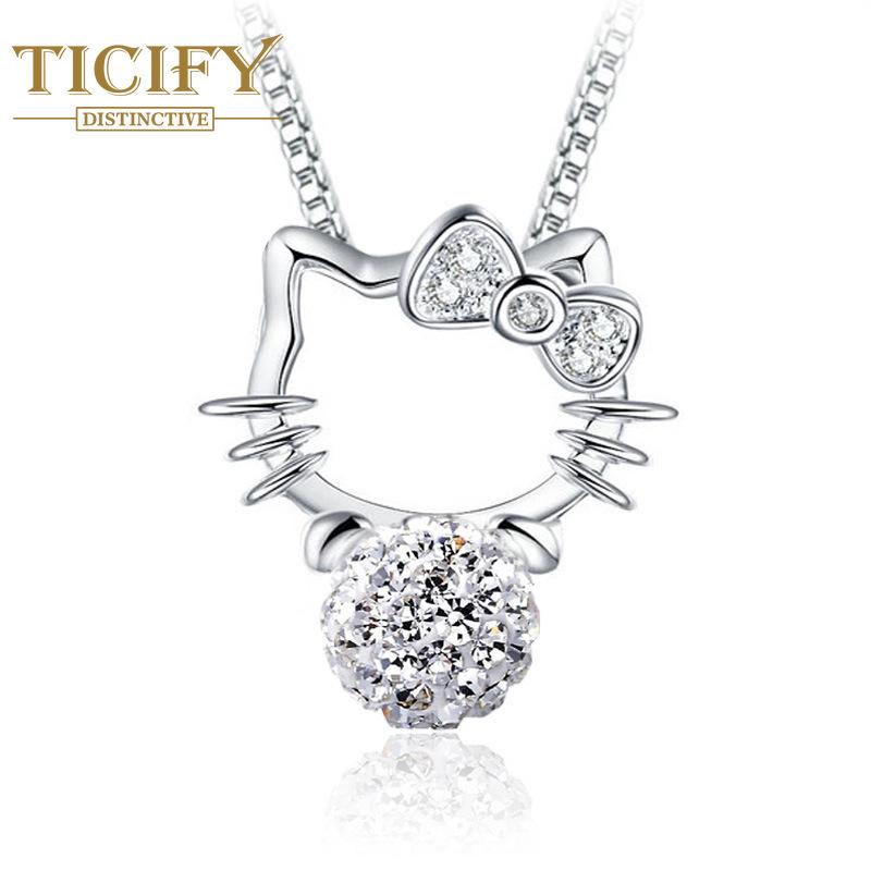 

Женская угловая цепочка с подвеской Diamond Cat