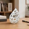 Elegant Tabletop Decor 3D Printed Hollow Droplet Candle Holder, Minimalist Candlestick, Matte White Hollowed-out Design Candlestick for