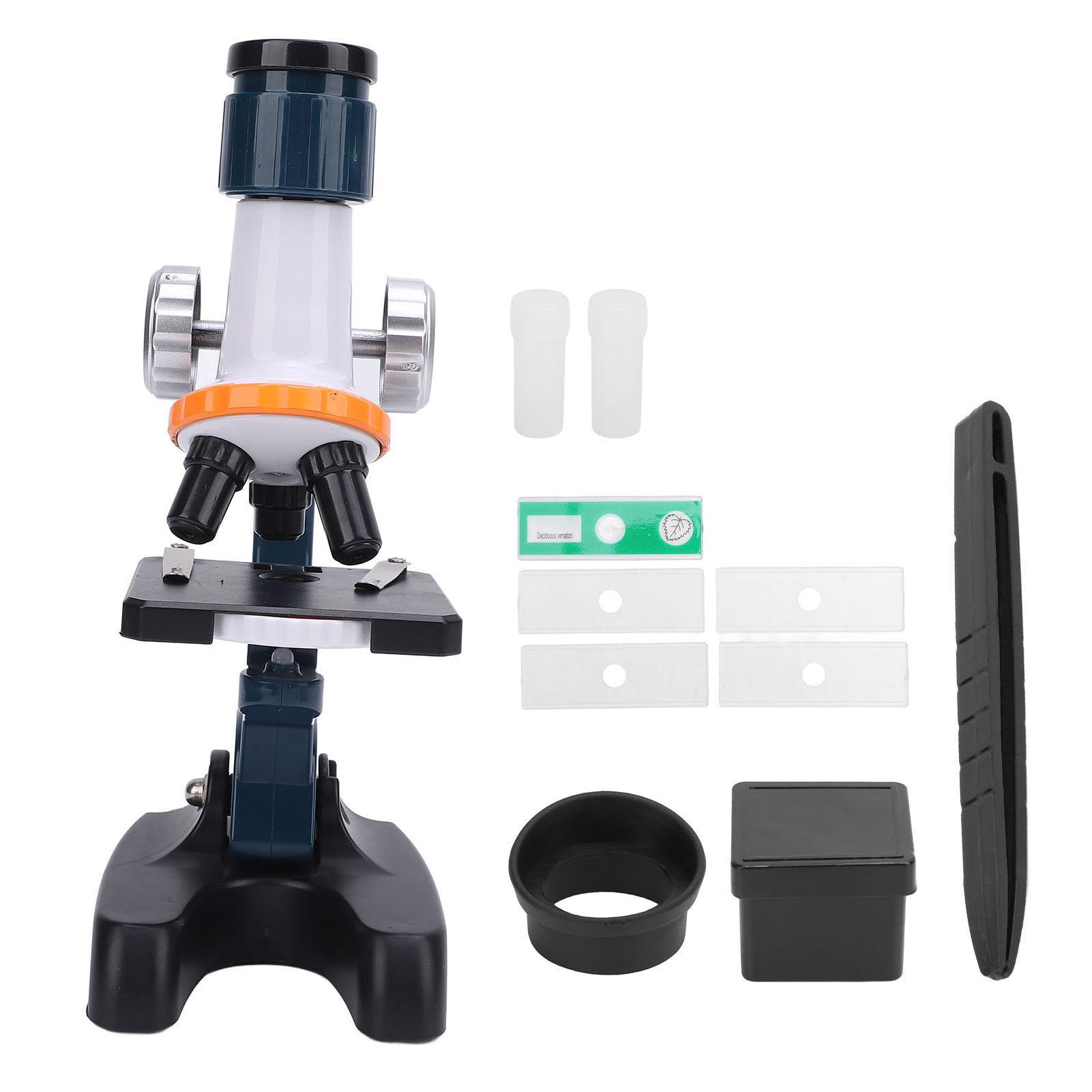 

Microscope for Kids High Definition Battery Powered Microscope Science Kit with 4 Blank Glass синій