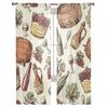 Wine Vintage Sheer Curtains for Living Room Transparent Tulle Window Treatments Bedroom Kitchen Home Decor Veil Drapes