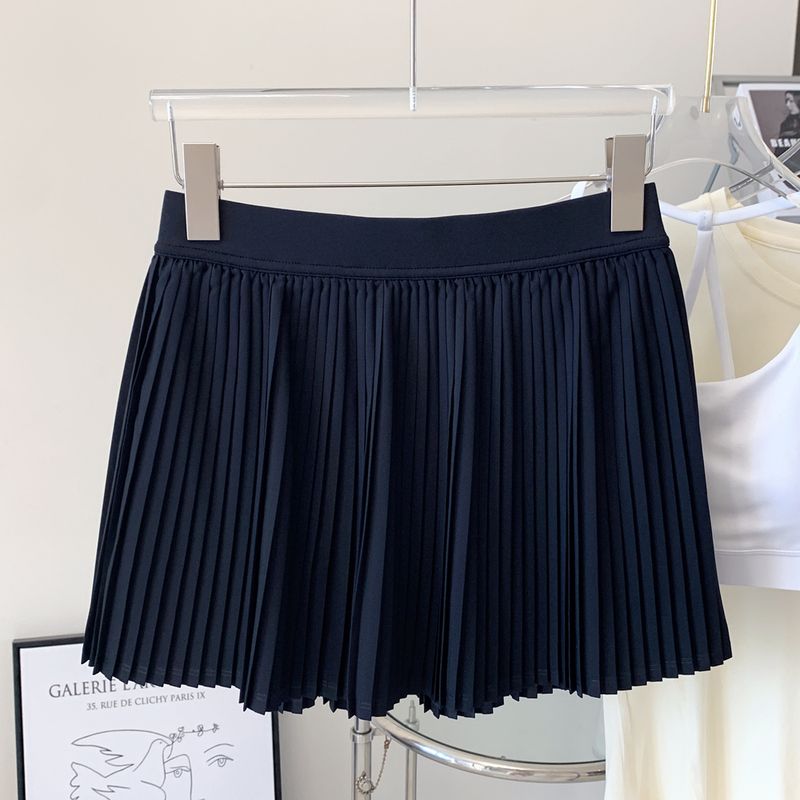 Sports Skirt 2025 Spring and Summer New Fake Two-Piece Fashion Tape Quick-Drying Breathable Tennis Pleated Skirt