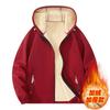 Fleece Winter Cotton Padded Jacket Loose Solid Color Casual Trendy Hooded Coat Men
