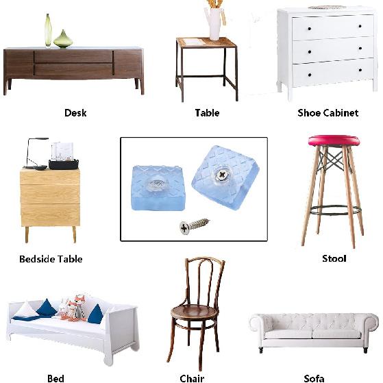 20PCS Screw On Furniture Pad,TTZEZE Furniture Sliders for Wooden,Heavy Duty Square Rubber Table Chair Leg Pads with Screws,Best Floor