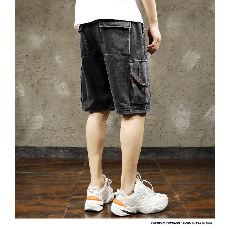 Men's workwear denim shorts 2026 new summer thin loose large size mid-length pants trendy wear-resistant five-point pants