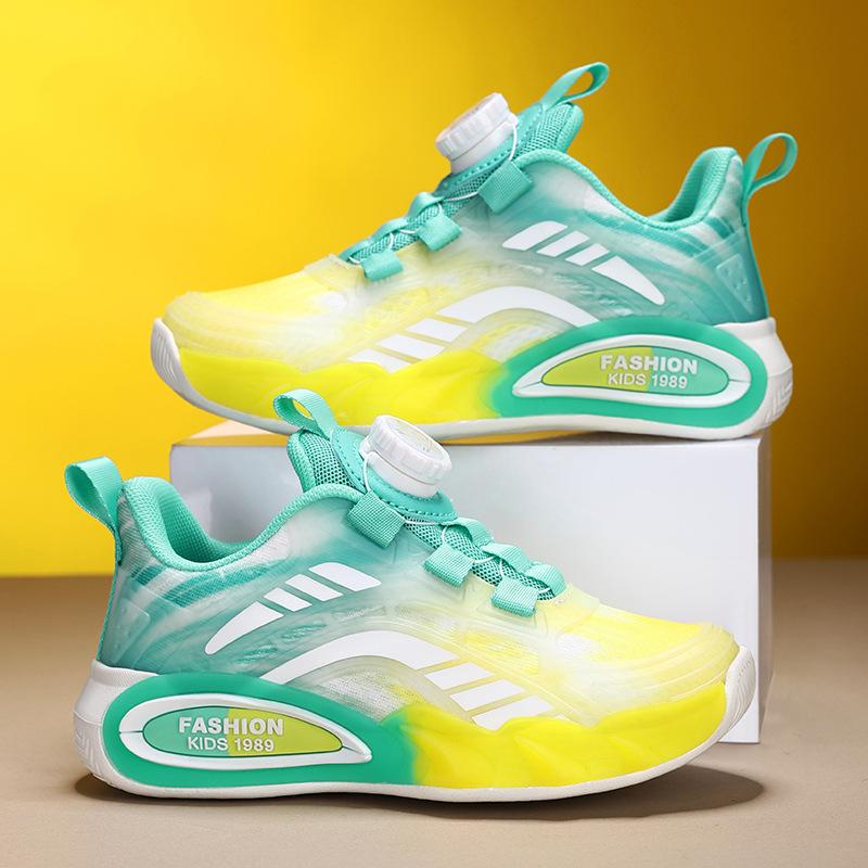 Boys' Shoes Children's Spring and Autumn Breathable Mesh Sneakers Medium and Older Children Girls Soft-soled Non-slip Basketball Shoes Lightweight