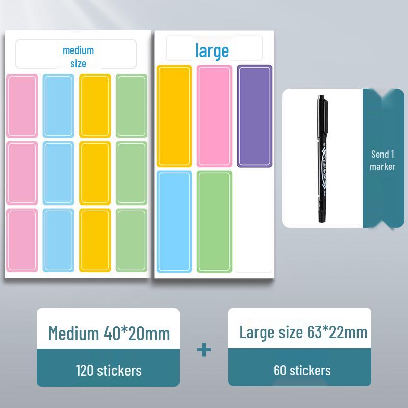 Waterproof Transparent Adhesive Name Stickers - Colorful and Self-Adhesive Labels
