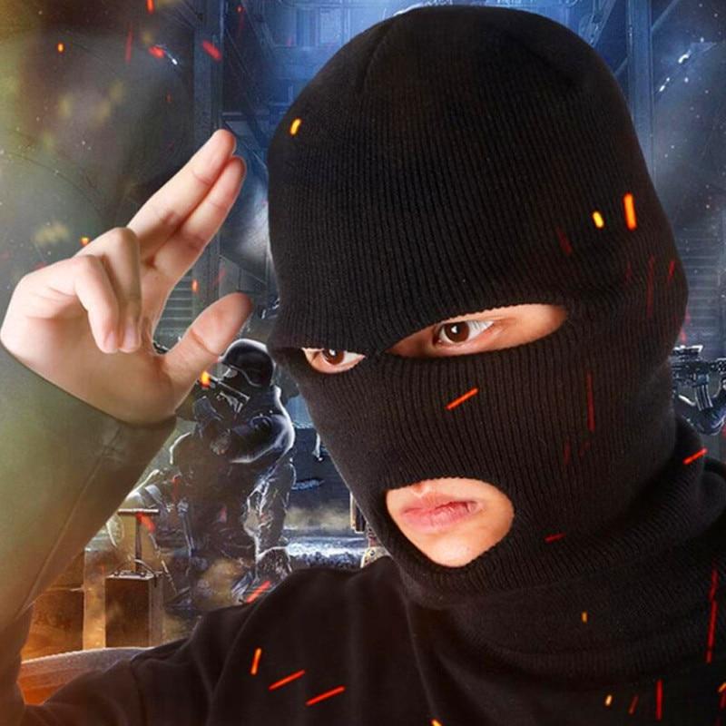 Modische 3-Loch-Strick-Vollgesichtsmaske, Skimaske, Winter-Sturmhaube, warme Strick-Vollgesichtsmaske für Outdoor-Sport