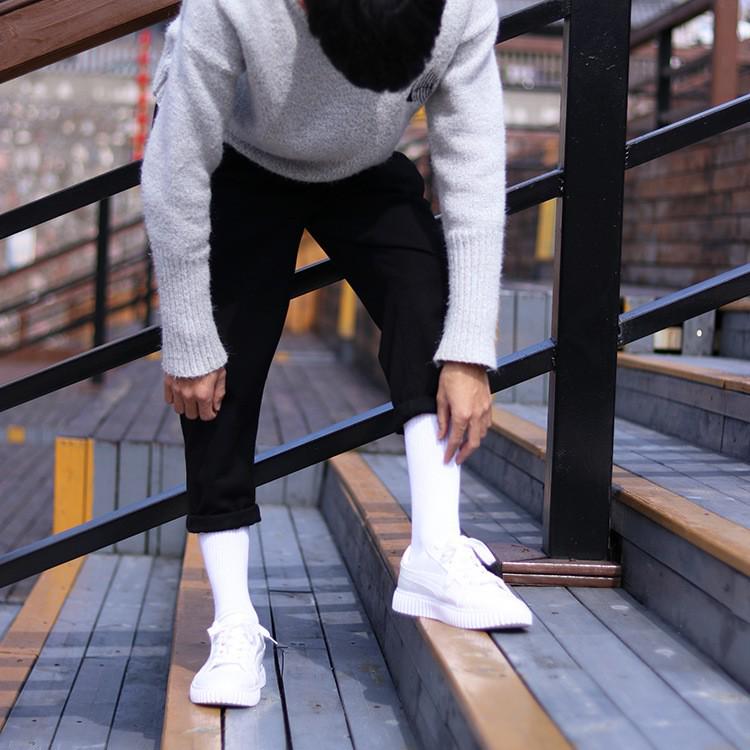 Calzini da Uomo Alti a Strisce in Cotone - Sottili, alla Moda Stile College per Autunno & Inverno Badminton