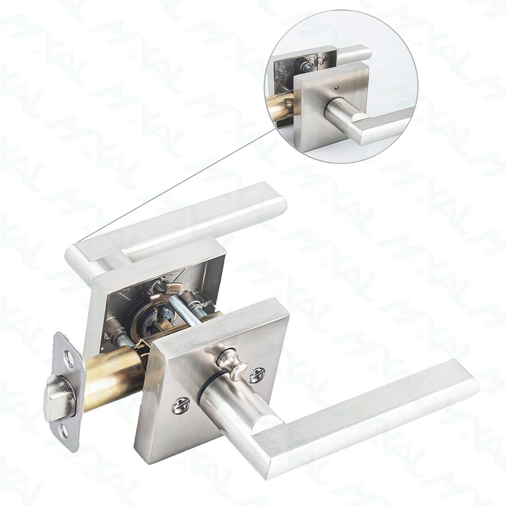 High Quality Waterproof Zinc Alloy Matt Black Handle Key Operated Interior Door Lever Lock for Privacy Bathroom
