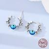 925 Sterling Silver Evil Eye Huggie Hoop Earrings Snake Coiled Gothic Hoop Earrings Protection Amulet Jewelry Gift for Women