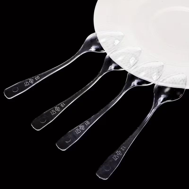 Clear Mini Spoons for Desserts Small Plastic Tasting Spoon Disposable Spoons Tiny Plastic Serving Utensils For Party Supplies