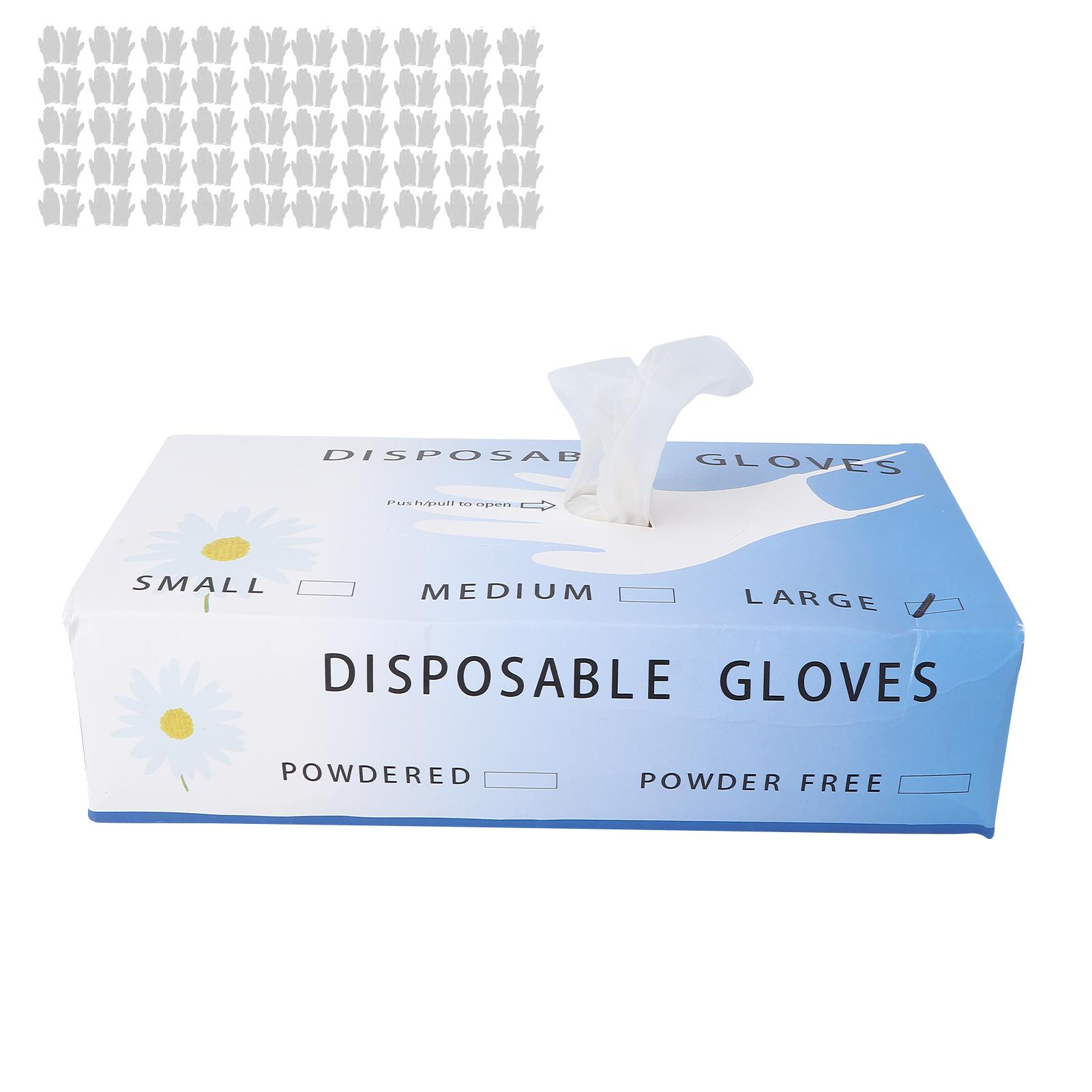 100pcs Disposable PVC Gloves Soft Translucent Leakproof Waterproof Single Use Gloves L Size