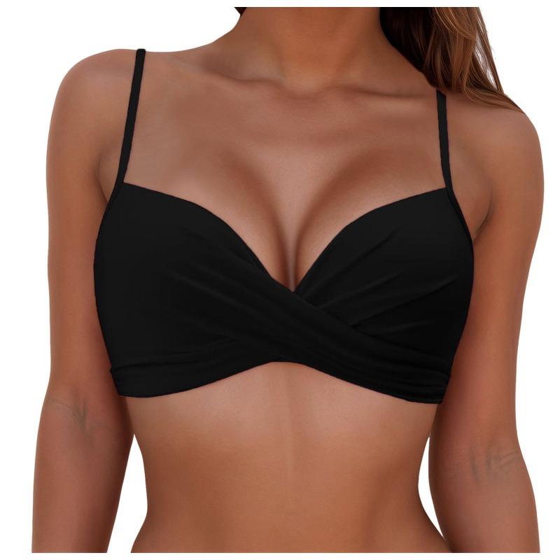 

Ladies Multicolor Split Gather Skinny Seaside Sling Bikini S чёрный