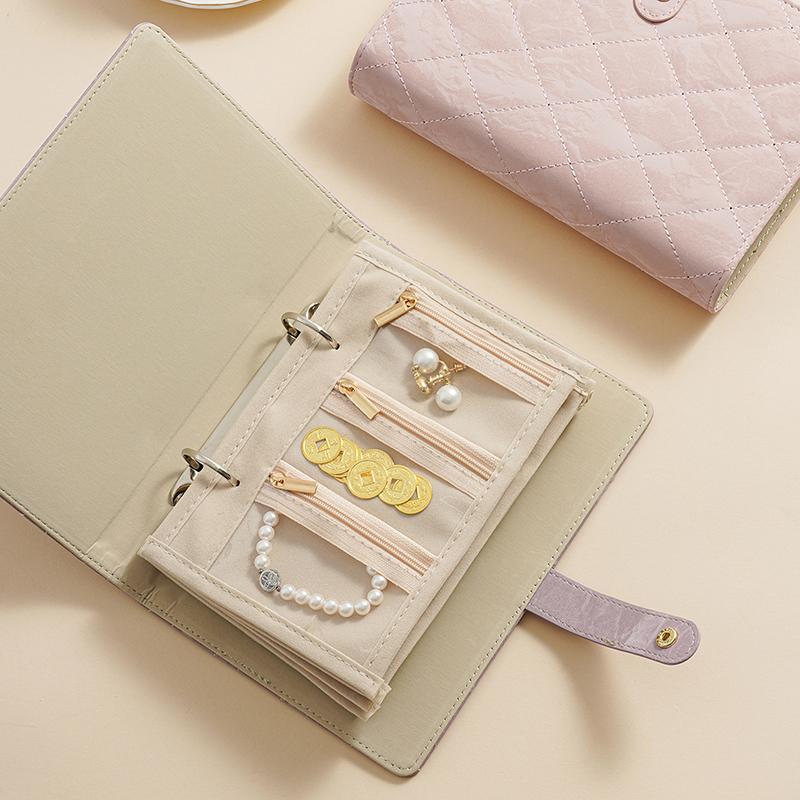 Travel Jewelry Case,Jewelry Organizer Box With Clear Zipper Velvet Jewelry Pouch Bag, Pu Leather Jewelry Case,Gift For Women 1Pc