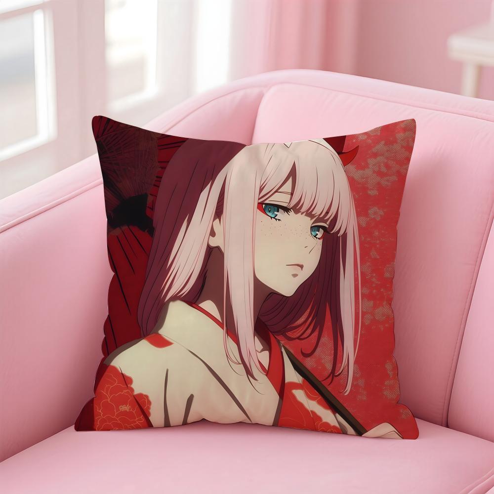 D-DARLING in the F-FRANXX Anime Cushion Cover Home & Car Multi-Scene Pillow Cover - Reversible, Soft & Durable for Daily Use