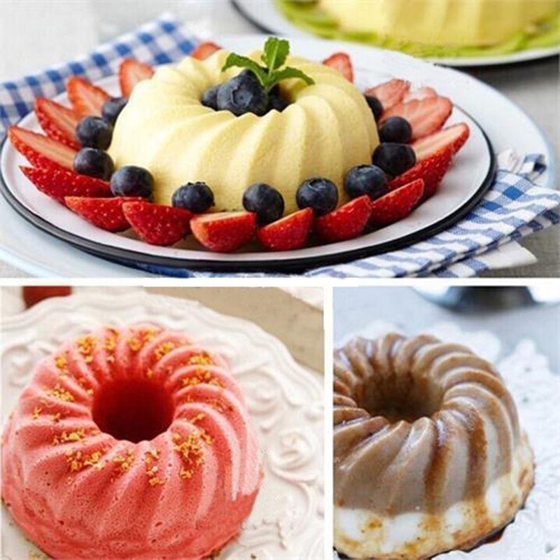 Swirl Bundt Ring Cake Bread Pastry Silicone Mold Pan Bakeware Tray Mould Tool