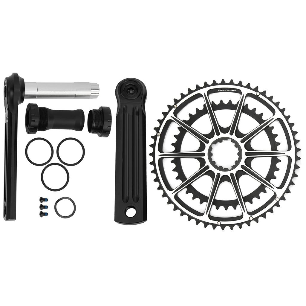 MTB Bike Crankset Hollow Integrated Double Chainrings 53‑39T Aluminum Alloy Bicycle Crank