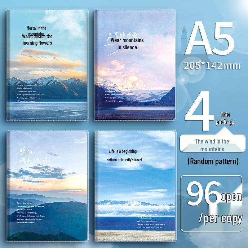 High-Value A5 Notebook: Thickened B5 Plastic Cover, INS Style, Lay-Flat, Lined for Student Use.