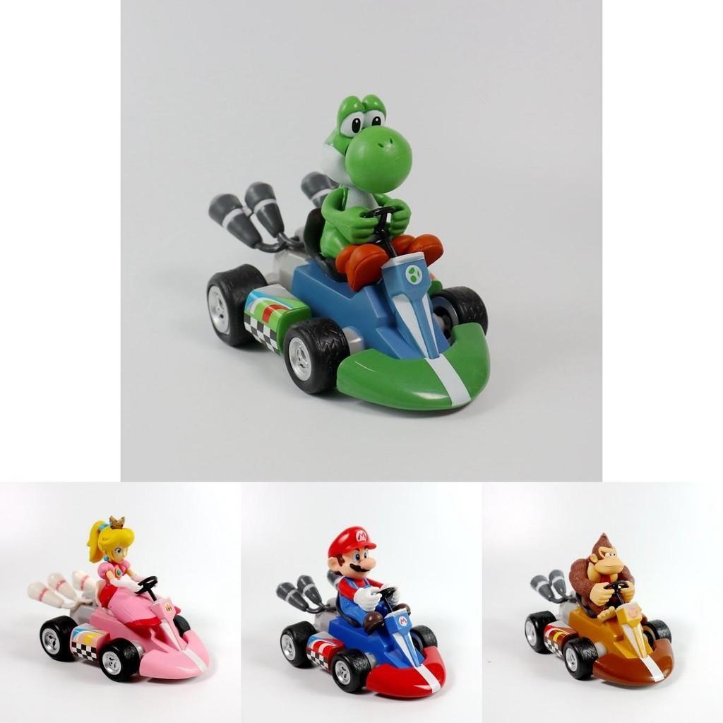 Geschenke Super Mario Kart Prinzessin Peach Pull-Back-Figur Auto PVC-Spielzeugsammlung mit zerlegbaren Gliedmaßen