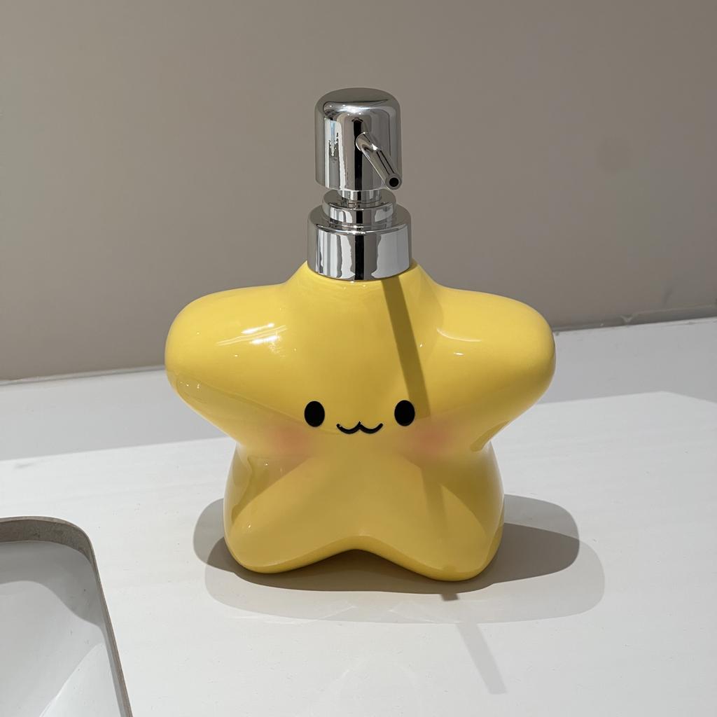 375ml Creative Star Ceramic Lotion Bottle Toilet Shampoo Shower Gel Dispensing Bottle Bathroom Accessories Shampoo Dispenser