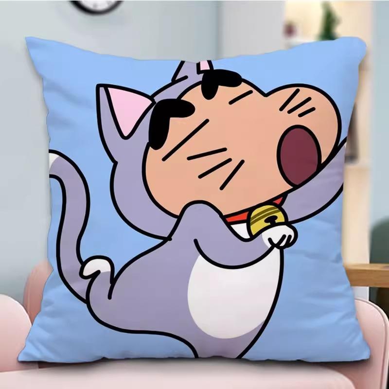 Cute Crayon Shin-chan Cartoon Pillowcases: Fun and Adorable Designs! Sofa Cushion Cover, Room Decoration, Gifts