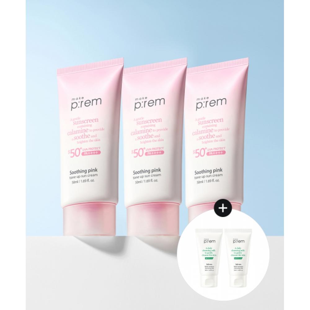 Makeprem [3pack] Soothing Pink Tone Up Sun Cream 50ml 50ml 3