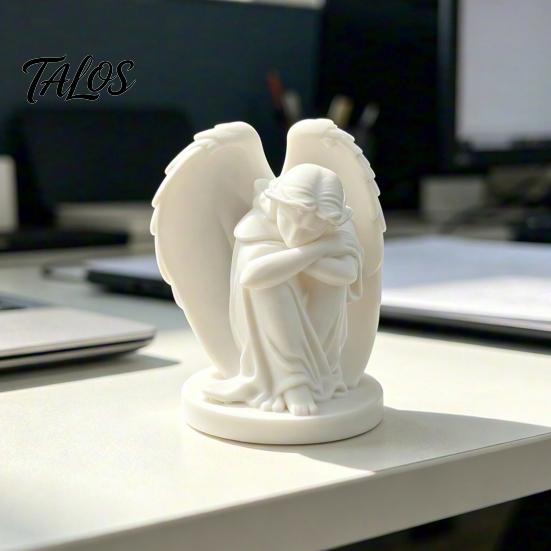 Sleeping Angel Ornament 3D Printed Ornament, Minimalist Figurine Desktop Miniature Decor, Aesthetic Sculpture for Home Office Shelves Decorations