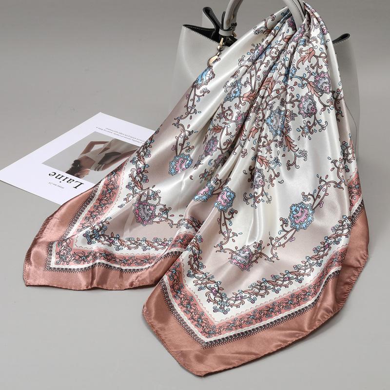 90 Square Scarves, Silk Scarves, Women's New Spring and Summer High-end Sense Versatile, Thin Scarves, Shawls Outside
