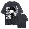 Rapper Tupac 2pac All Eyez On Me Vintage Washed T Shirt Men Women Hip Hop Fashion Retro Tshirt Mens Casual Oversized Tshirts