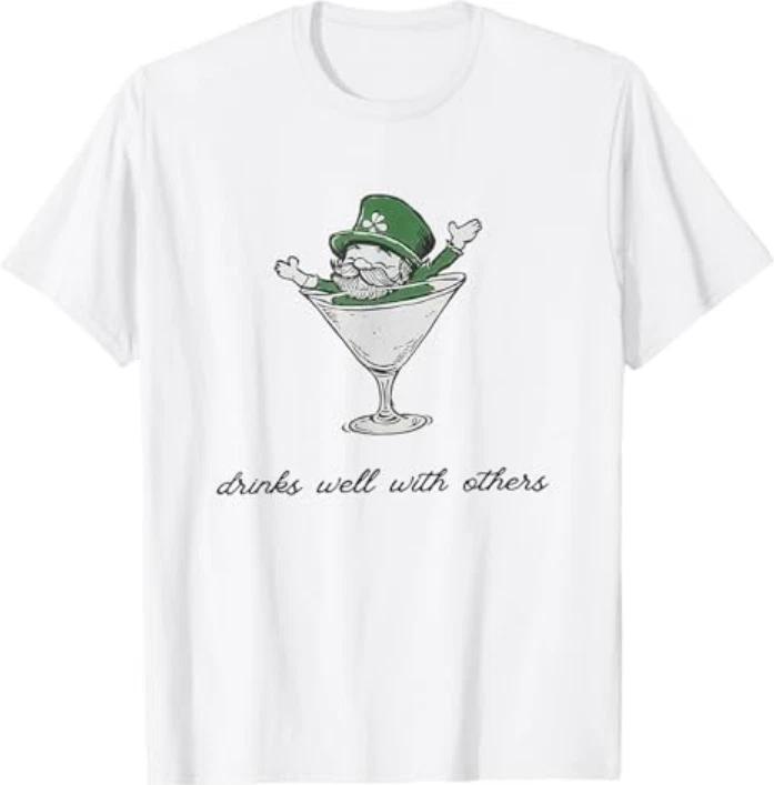 Leprechaun Martini Cocktail St Patricks Day Unisexs Tshirt S