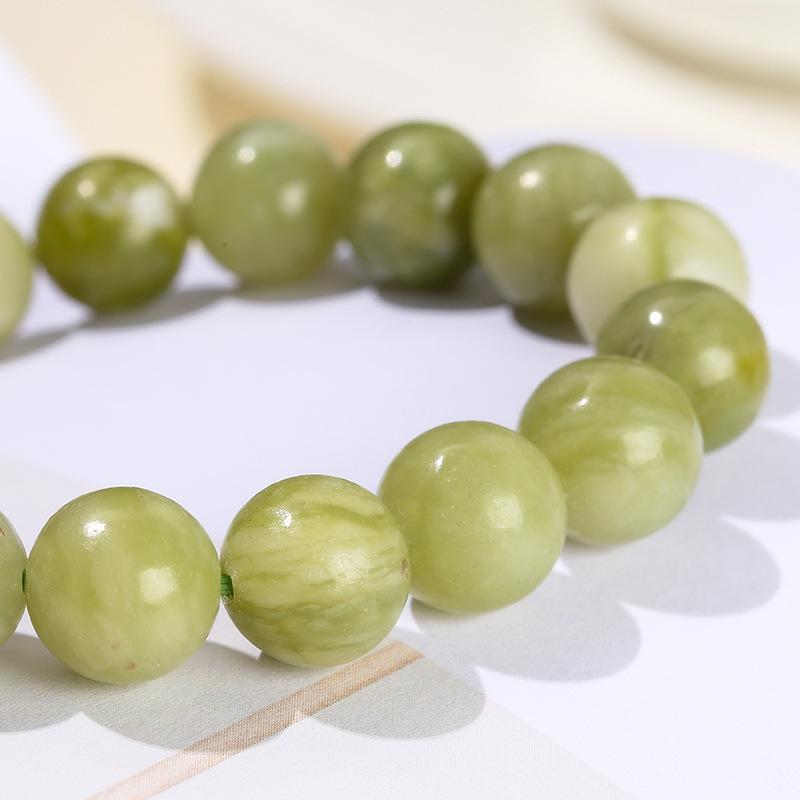 8mm natural jade bracelet, fashionable and fresh style, niche design, single-ring round bead jewelry for girls