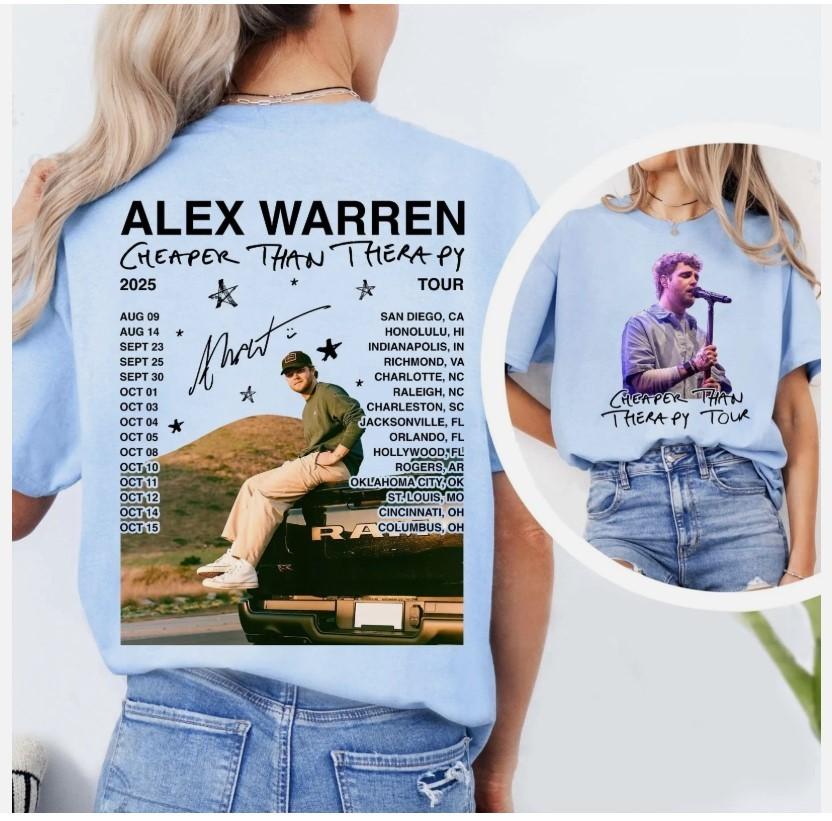 Alex Warren T-shirt Alex Warren Tour Music 2025 Bootleg Fan Tee T-shirt Unisex T-Shirt XXXXL