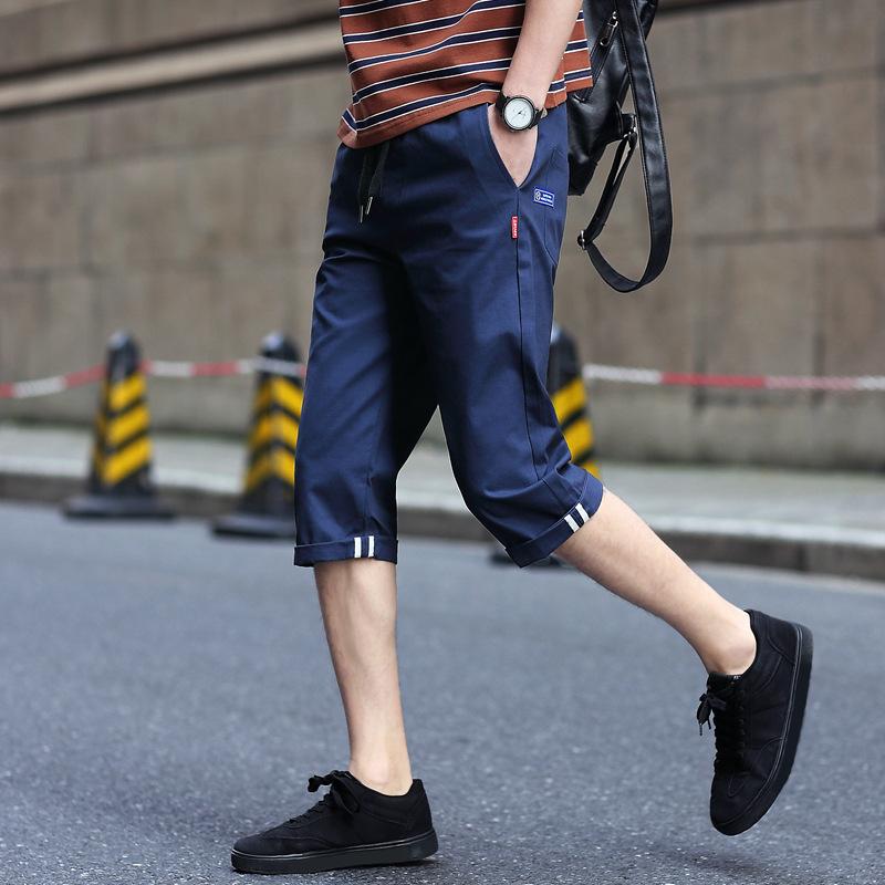 Sommer Vielseitige Fünfviertel Dünne Shorts Herren Koreanische Version Lockere Mittellange Shorts Sport Gerade Bein Lässige Siebenviertelhosen