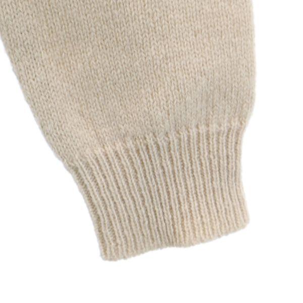 RALPH LAUREN One point embroidery Long sleeve V neck sweater S Beige knit Women Used