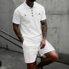 New Men’s Casual Double-pocket Short-sleeved Polo Shirt and Shorts Summer Fashion Set