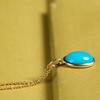 Oval Turquoise Necklaces Classic Charm New In Blue Pendant Minimally Designed Suitable for Daily Jewelry Gifts Accessories