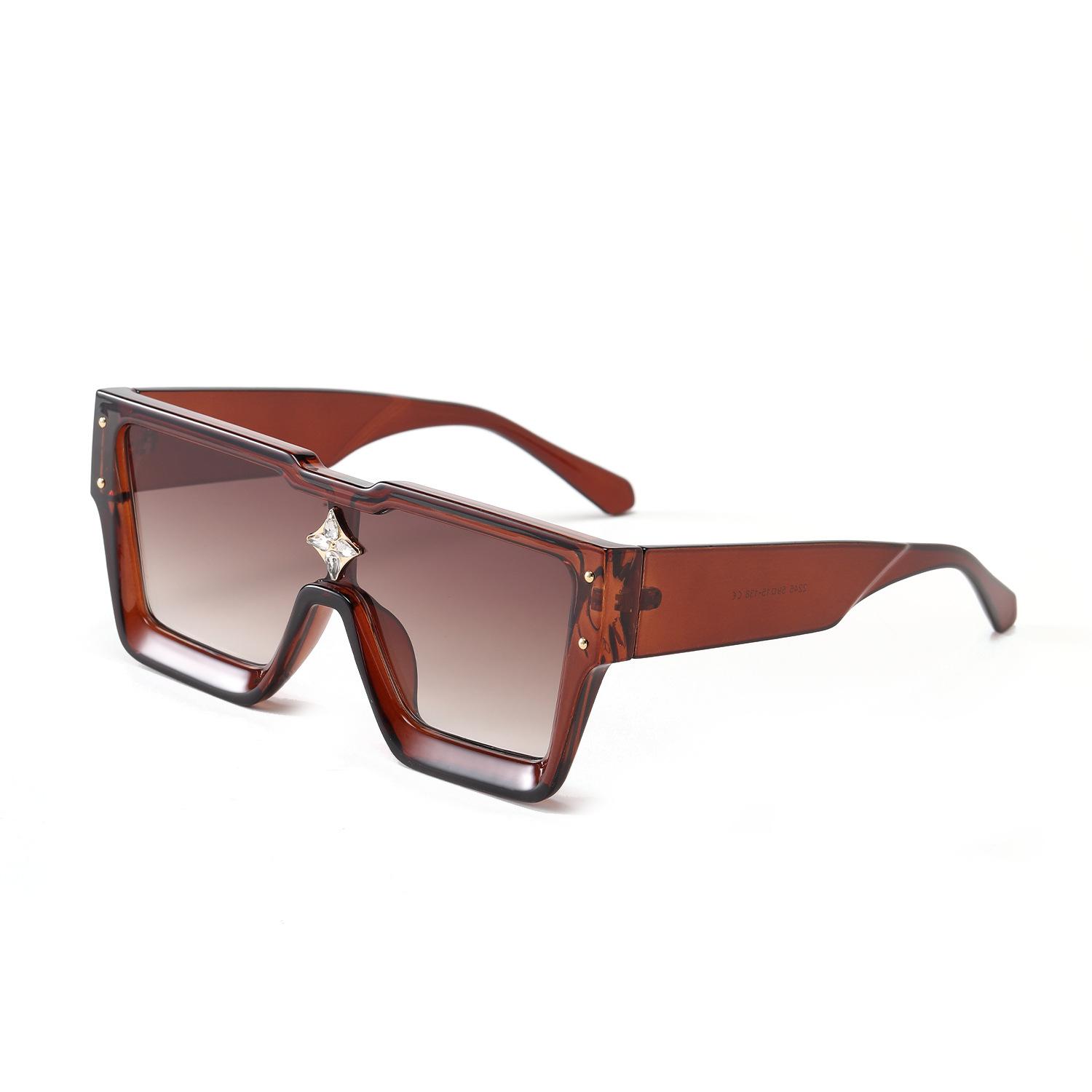 

Очки 2245 Большие квадратные ромбовидные оправы Большие тонкие солнцезащитные очки для женщин, разноцветные солнцезащитные очки коричневый