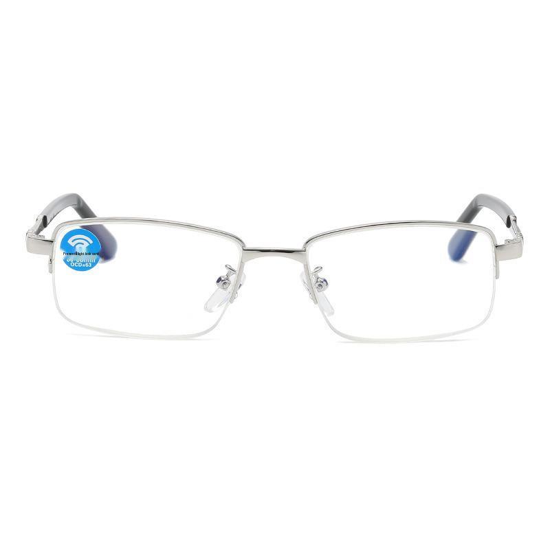 Chic Women's Metal Half-Frame Reading Glasses, HD Eye Protection, Blue Light Blocking, Unisex, Youthful Style