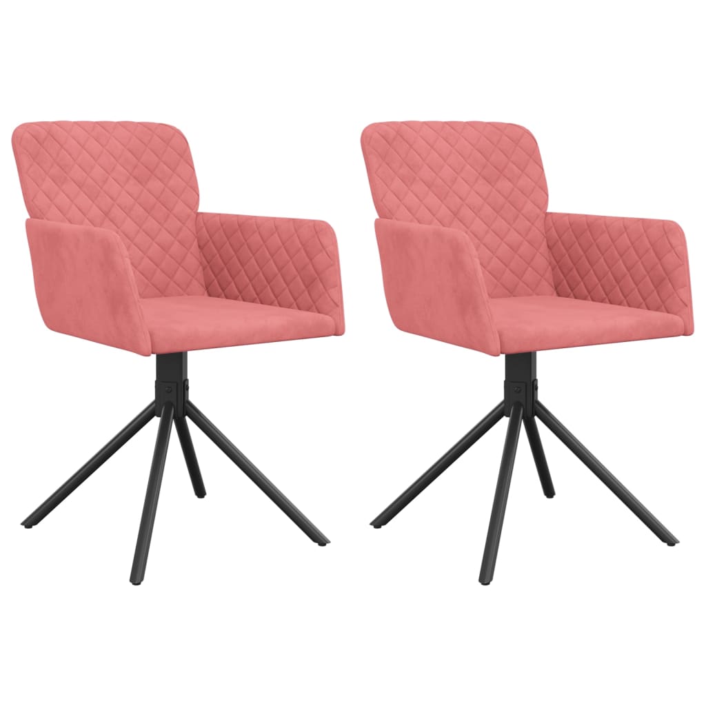 Dining Chairs 2 Pcs Swivel Pink Velvet