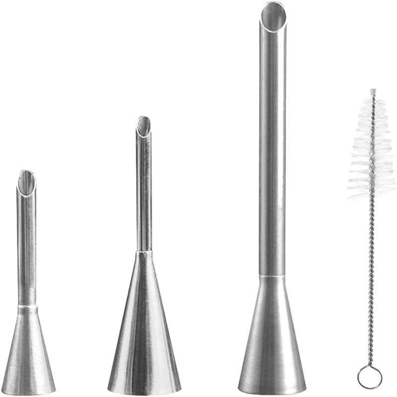 5-Piece Cream Puff Piping Tips Set - Large, Medium, Small, 304 Stainless Steel