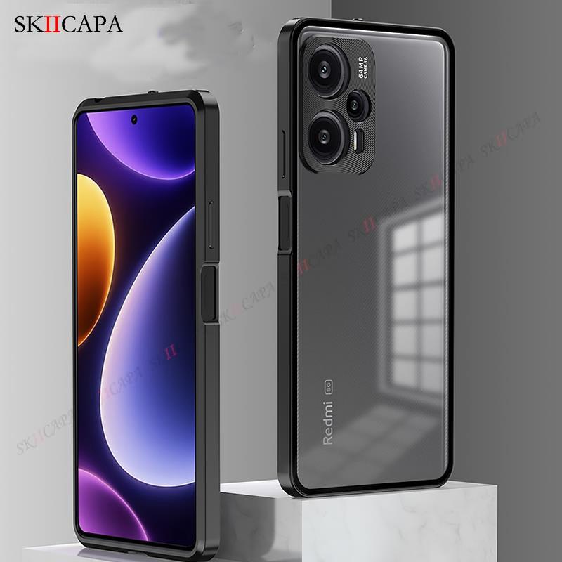 Tempered Glass Phone Case For Redmi Note 12 Turbo Aluminium Alloy Bumper Cover For Redmi Note 12 Pro Plus Slim Shockproof Cover
