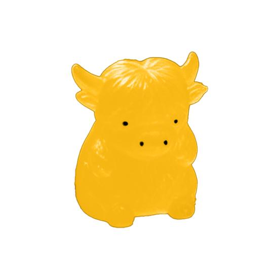 

Highland Glow-in-the-dark Cattle Figurine Mini Highland Cow Ornament Animal Statue Home Office жовтий