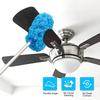 JFengqi Wiederverwendbarer Mikrofaser Deckenventilator Staubwischer mit 13" bis 49,7" Ausziehbarem Stiel, Blau